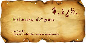 Holecska Ágnes névjegykártya